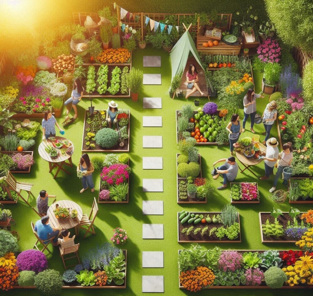 beginner friendly garden in sections